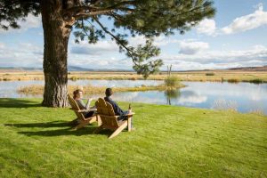 Couple relaxing at Silvies Valley Ranch